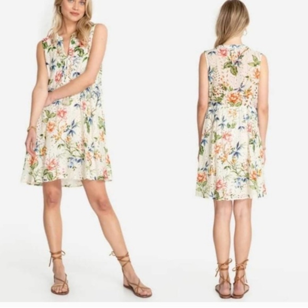 Johnny Was Jade Caprice Lace up Mini Dress Sz.Med